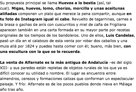 Imágenes del punto de interés Venta de Alfarnate